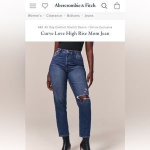 Abercrombie Curve Love High Rise Mom Jean